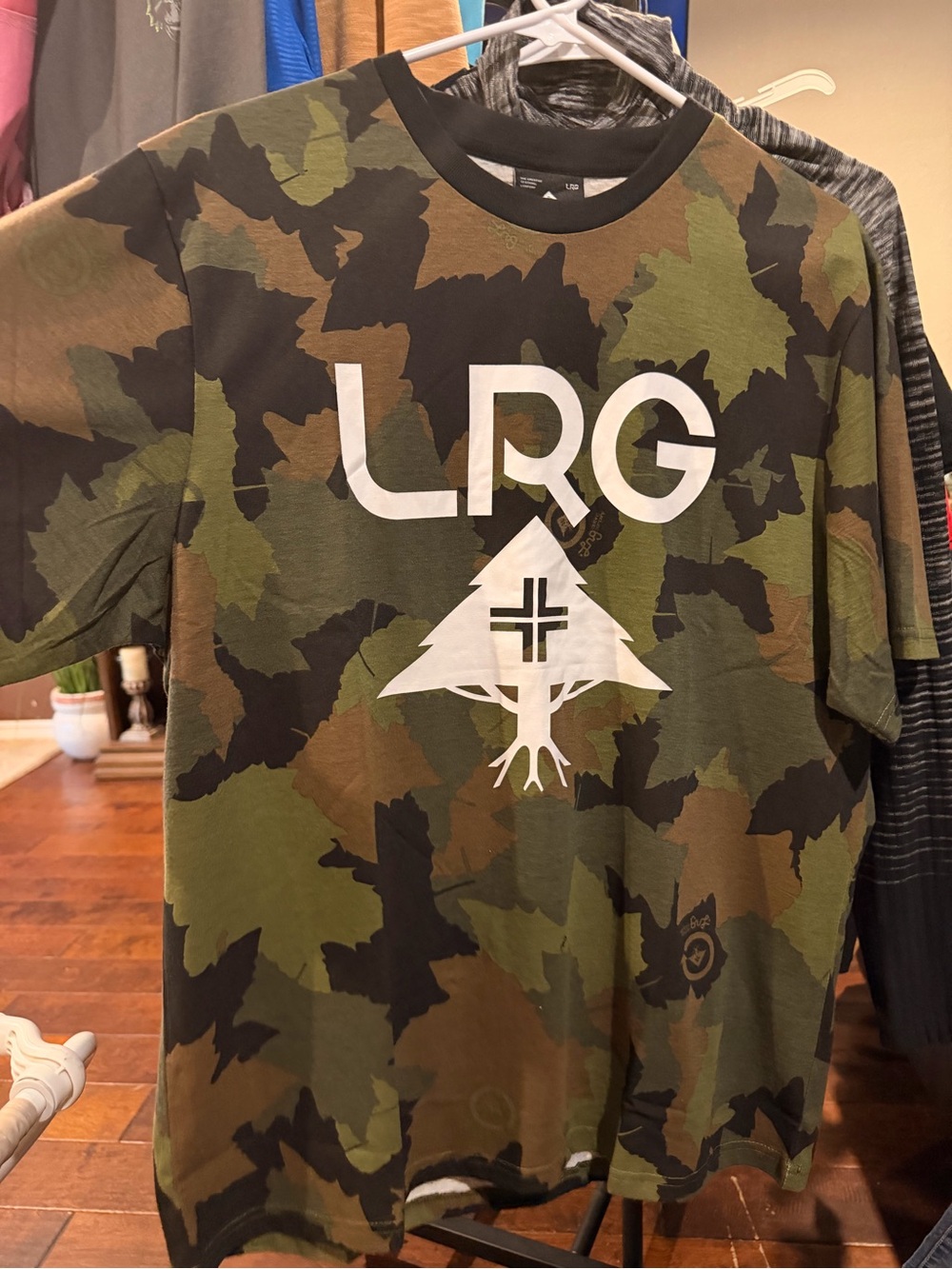 LRG Green Brown Black Camo Logo Short Sleeve Tee